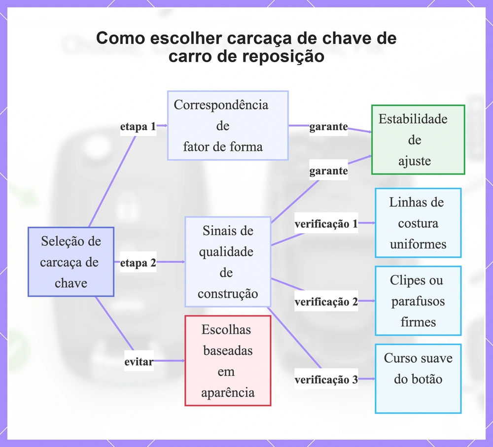 Como escolher carcaça de chave de carro de reposição