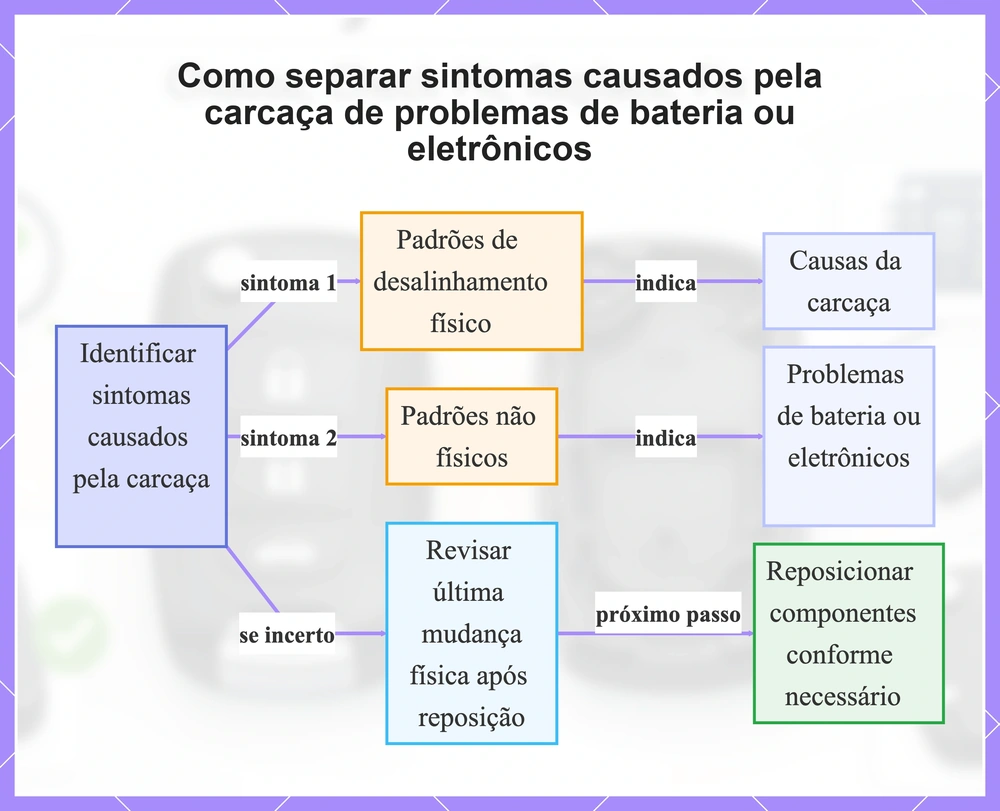 Como separar sintomas causados pela carcaça de problemas de bateria ou eletrônicos
