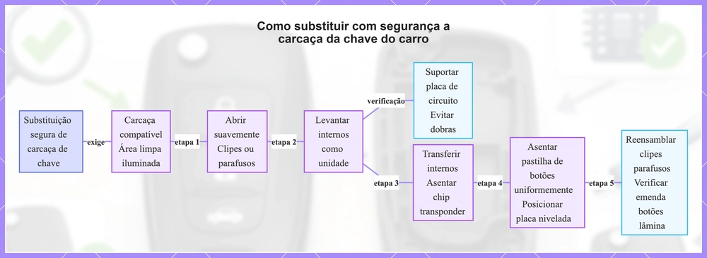 Como substituir com segurança a carcaça da chave do carro