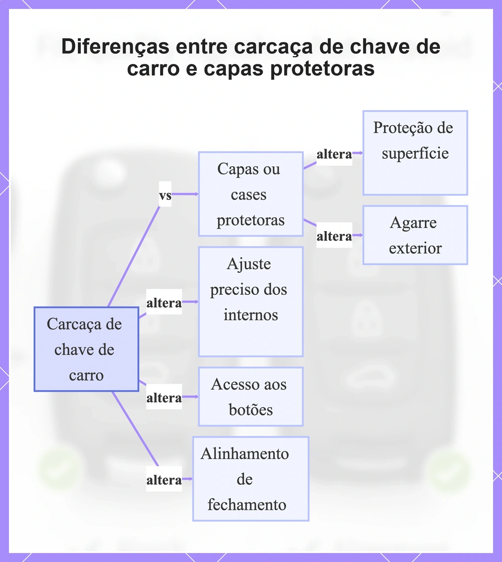 Diferenças entre carcaça de chave de carro e capas protetoras