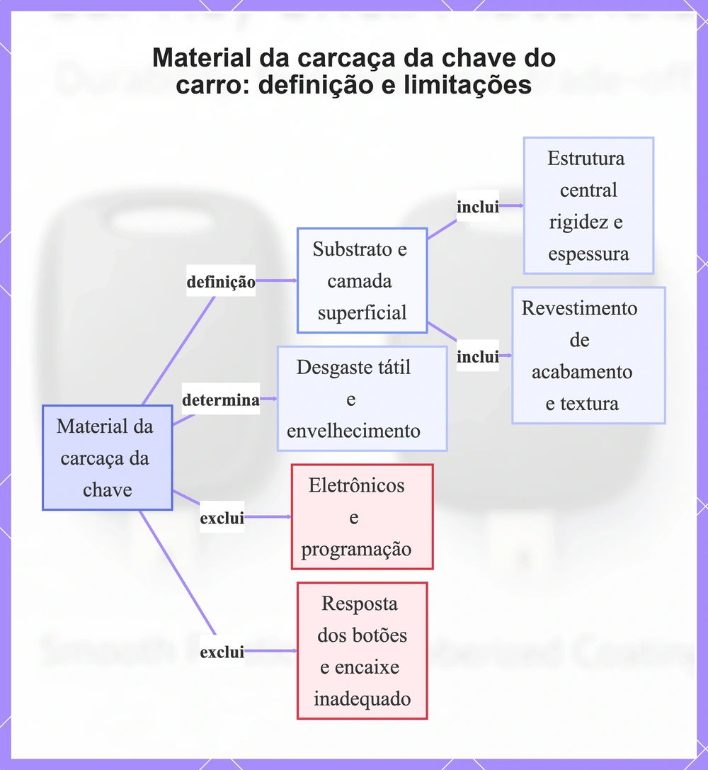 Material da carcaça da chave do carro: definição e limitações