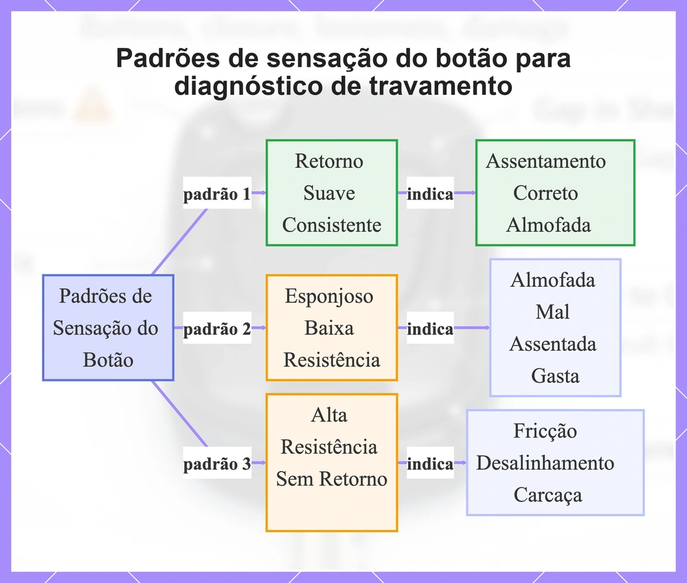 Padrões de sensação do botão para diagnóstico de travamento