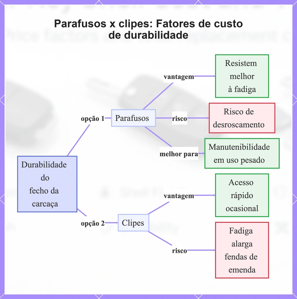 Parafusos x clipes: Fatores de custo de durabilidade
