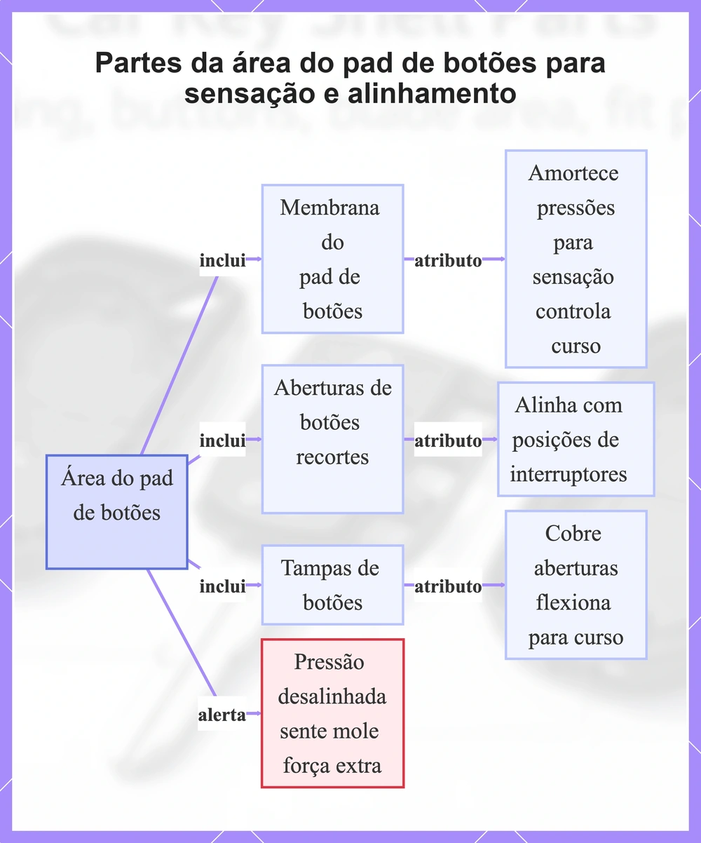 Partes da área do pad de botões para sensação e alinhamento
