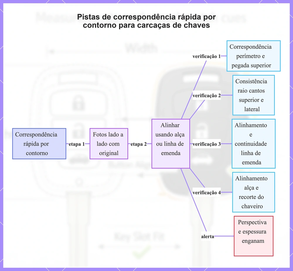 Pistas de correspondência rápida por contorno para carcaças de chaves