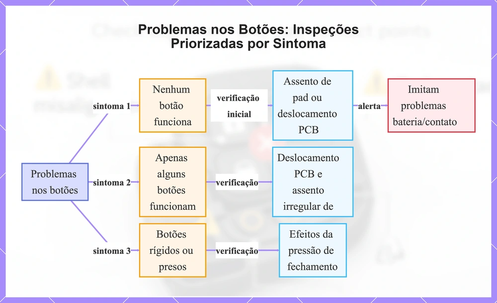 Problemas nos Botões: Inspeções Priorizadas por Sintoma