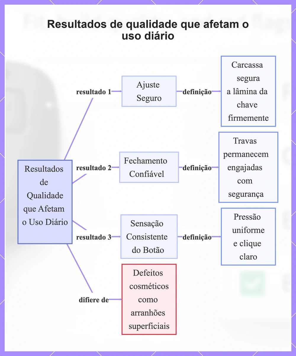 Resultados de qualidade que afetam o uso diário