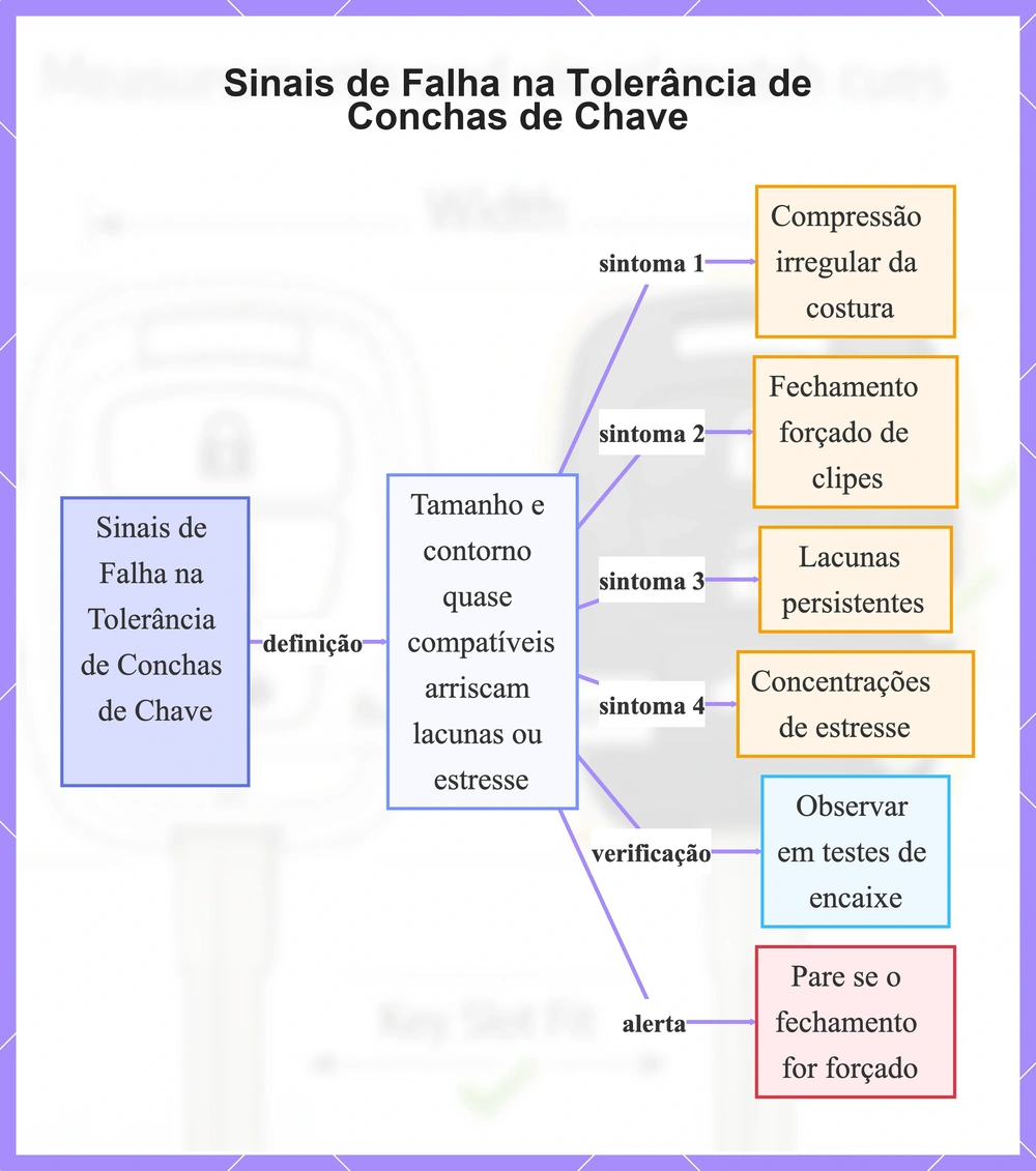 Sinais de Falha na Tolerância de Conchas de Chave