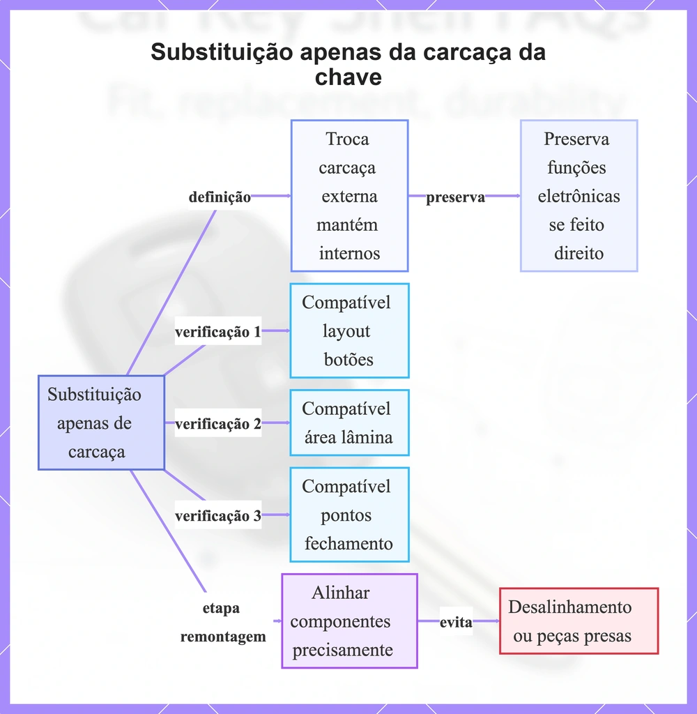 Substituição apenas da carcaça da chave