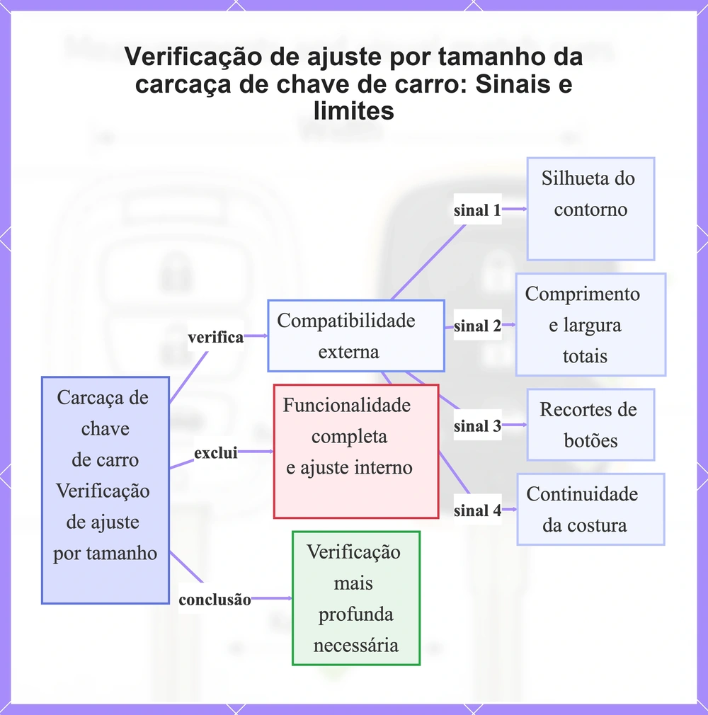 Verificação de ajuste por tamanho da carcaça de chave de carro: Sinais e limites