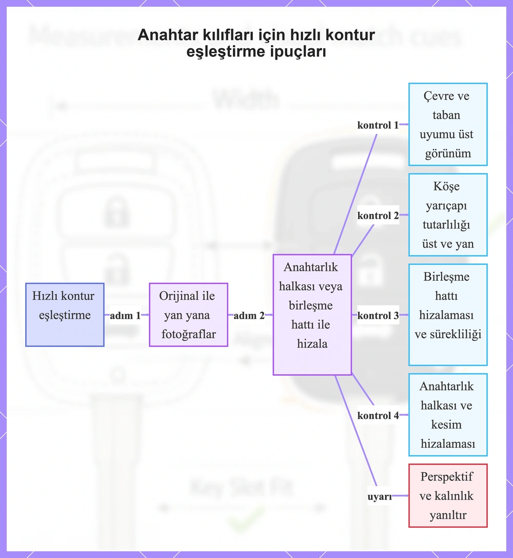 Anahtar kılıfları için hızlı kontur eşleştirme ipuçları