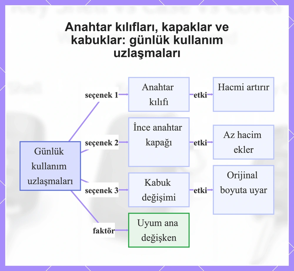 Anahtar kılıfları, kapaklar ve kabuklar: günlük kullanım uzlaşmaları