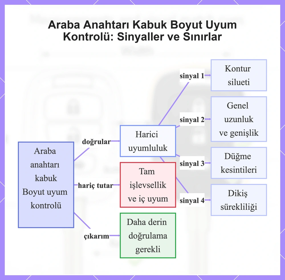 Araba Anahtarı Kabuk Boyut Uyum Kontrolü: Sinyaller ve Sınırlar