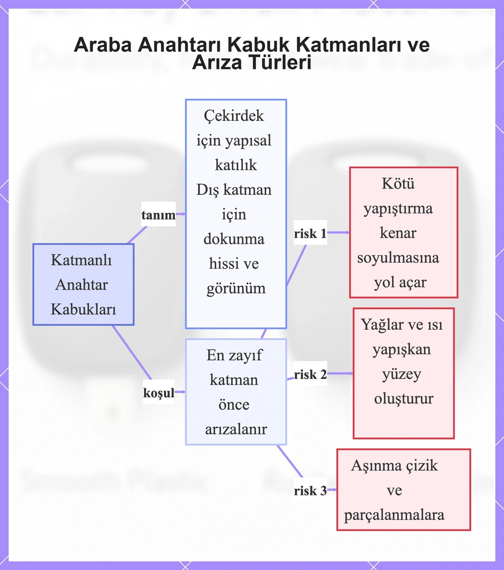 Araba Anahtarı Kabuk Katmanları ve Arıza Türleri
