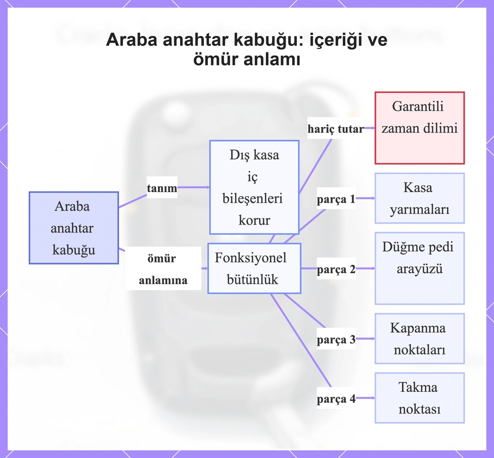 Araba anahtar kabuğu: içeriği ve ömür anlamı