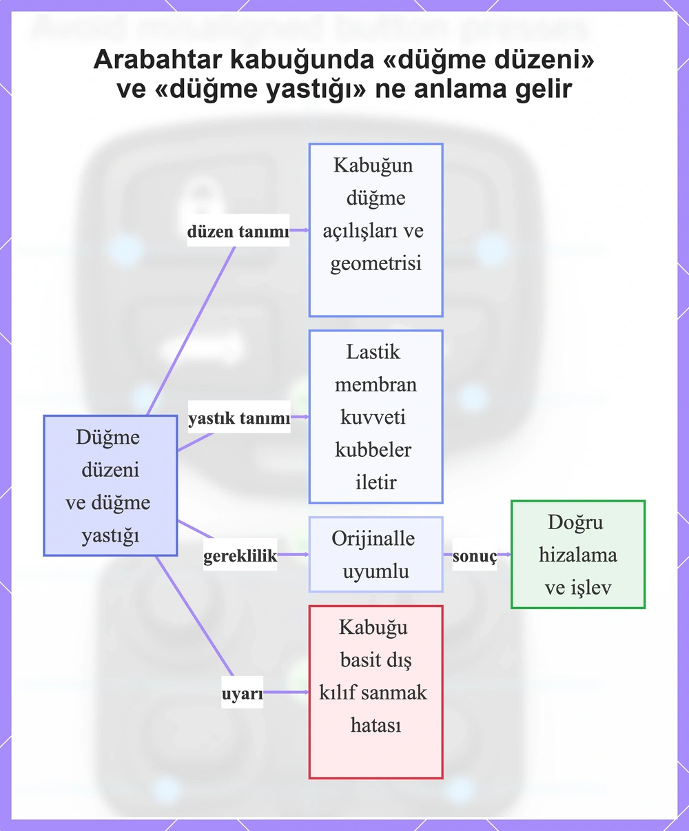 Arabahtar kabuğunda «düğme düzeni» ve «düğme yastığı» ne anlama gelir