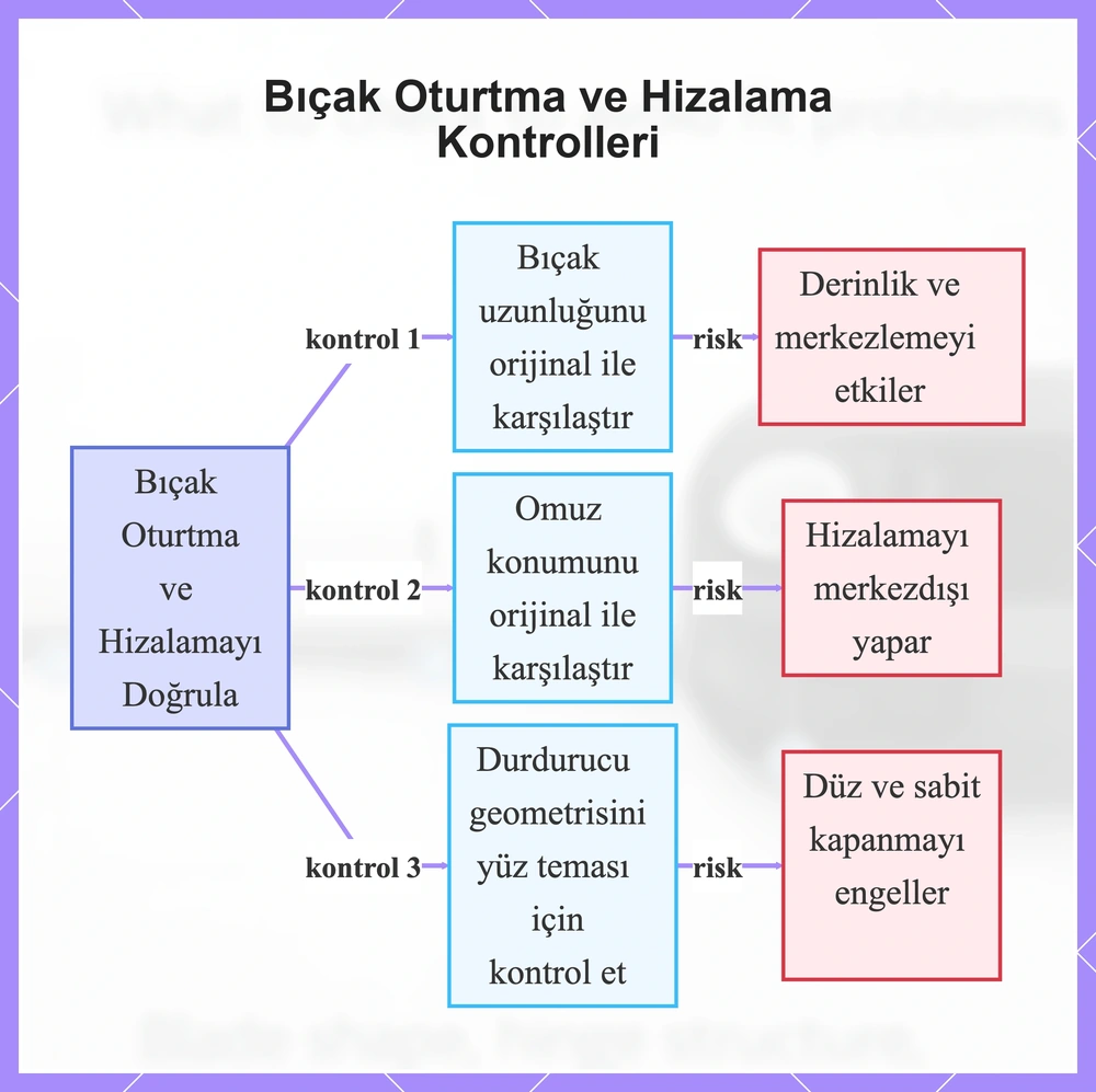 Bıçak Oturtma ve Hizalama Kontrolleri