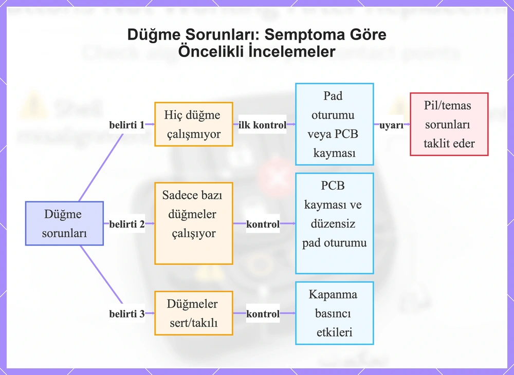 Düğme Sorunları: Semptoma Göre Öncelikli İncelemeler