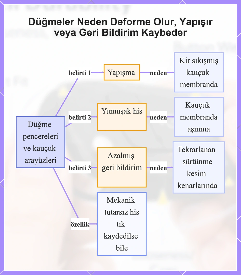 Düğmeler Neden Deforme Olur, Yapışır veya Geri Bildirim Kaybeder