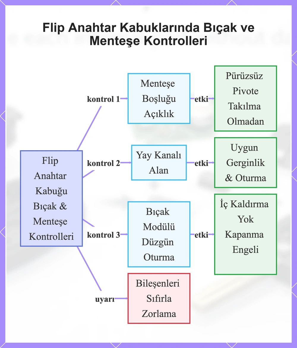 Flip Anahtar Kabuklarında Bıçak ve Menteşe Kontrolleri