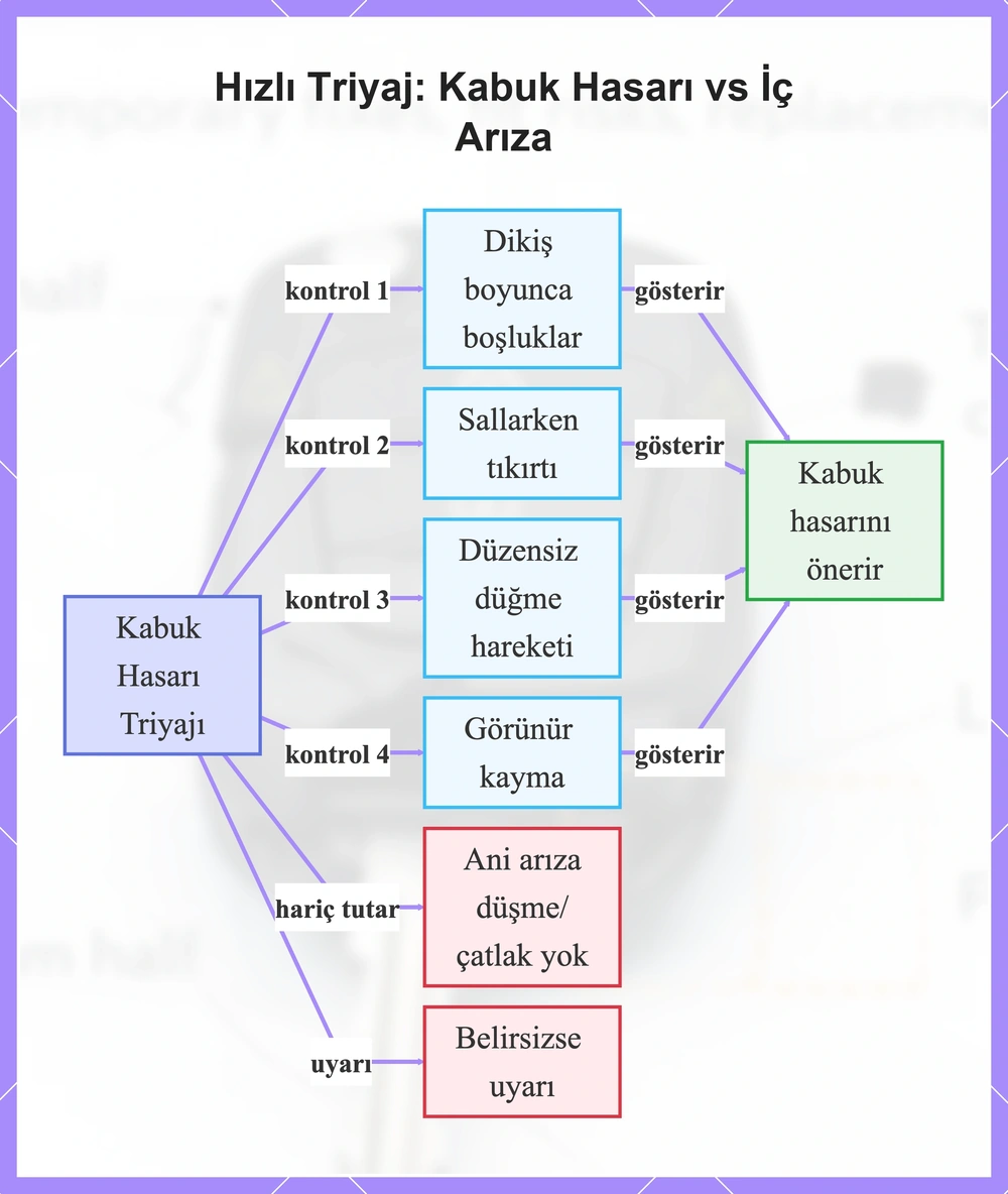 Hızlı Triyaj: Kabuk Hasarı vs İç Arıza