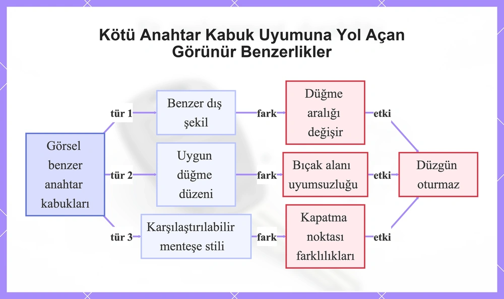 Kötü Anahtar Kabuk Uyumuna Yol Açan Görünür Benzerlikler