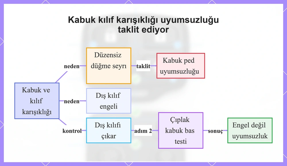 Kabuk kılıf karışıklığı uyumsuzluğu taklit ediyor