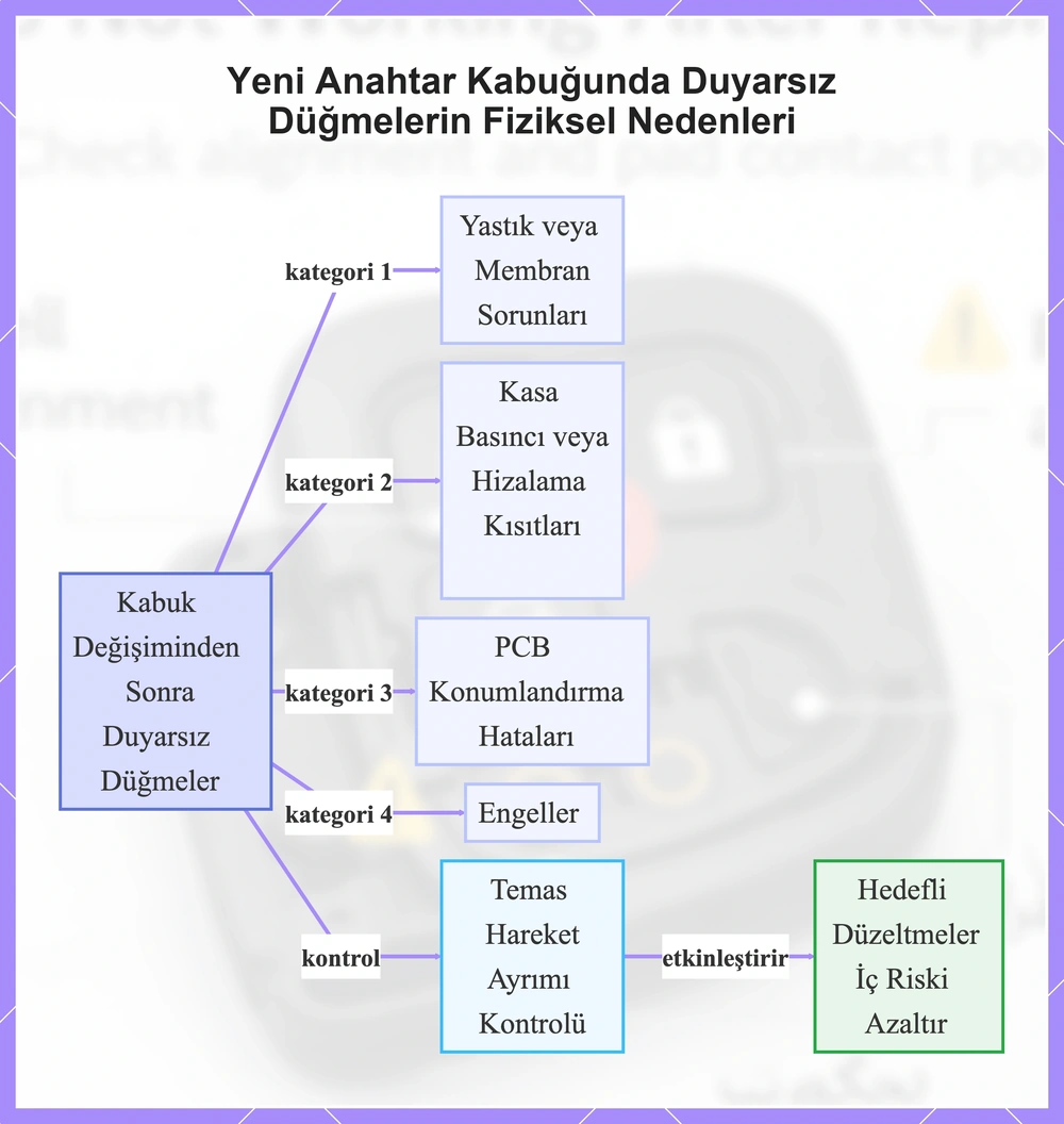 Yeni Anahtar Kabuğunda Duyarsız Düğmelerin Fiziksel Nedenleri